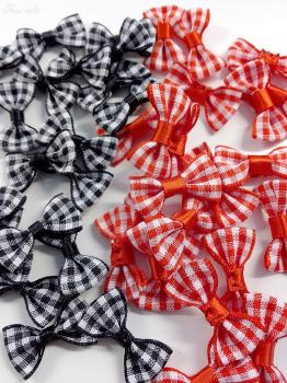 10 Stoffschleifen kariert